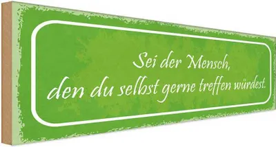 Produktbild von vianmo Holzschild 10x27 cm sei der Mensch den du selbst Dekoration