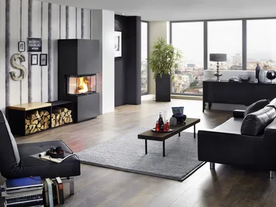 Produktbild von Olsberg Kaminofen OSORNO 8 kW Ofen Kamin Holzofen Bausatz : Stahl/Schwarz