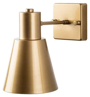 Image de Applique murale Lampe en métal doré avec verre - 24 x 14 x 21 cm
