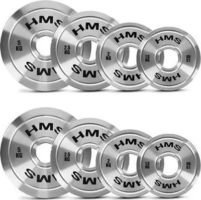 Immagine prodotto di TOS OLYMPIC STEEL KALIBRIERTES SCHWINGSCHEIBENSET 2 x 1,5 - 5,0 KG (22 KG) HMS
