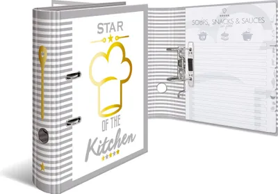 Immagine prodotto di HERMA 19662 Raccoglitore per ricette A4 "Star of the Kitchen" Oro 7 cm