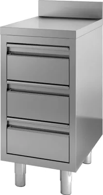 Produktbild von Combisteel Arbeitsschrank mit 3 Schubladen und Aufkantung 400x700x850mm