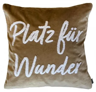 Produktbild von pad Kissenhülle Letters Platz für Wunder Taupe (45x45cm)