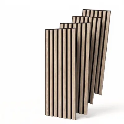 Produktbild von MEBANO. 4er-Set Akustikpaneele Holz 30x132 cm Eiche Sonoma 3D Wandpaneele aus Holzfunier und Filz Wandverkleidung Innen Paneele Wand
