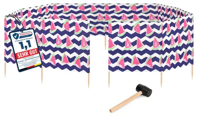 Image de Garronda Plage Paravent 15m de long plus maillet en caoutchouc GAEX001 (Watermelon-2, 15 m)