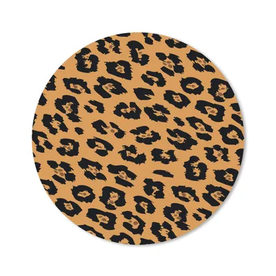Produktbild von MuchoWow® Mauspad Mousepad Pantherdruck - Orange - Schwarz 20x20 cm - Mousepads - Maus Mat - Pad - Mausunterlage - Schreibtischmatte