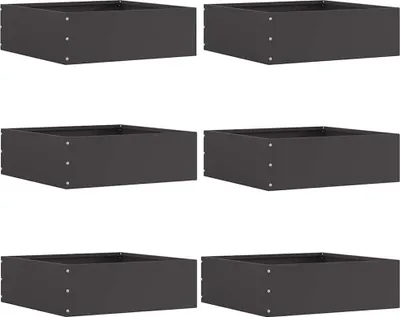 Produktbild von Raseneinfassung 6 pcs Schwarz 40 x 40 x 13 cm Stahl