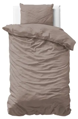 Obrázok produktu pre Satinová posteľná bielizeň Primaviera Deluxe, farba taupe, rozmery 140 x 200/220 cm