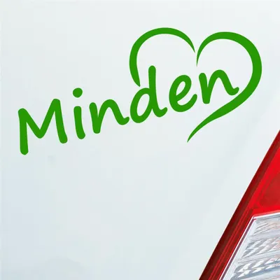 Produktbild von Auto Aufkleber Minden Herz Stadt City Liebe Love Heimat 17,5x8 cm Hellgrün Sticker Heckscheibenaufkleber