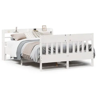Produktbild von vidaXL Massivholzbett ohne Matratze Weiß 140x190 cm Kiefernholz