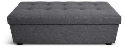 Zdjęcie produktu dla Pufa siedzisko pojemnik pikowana salon przedpokój 75x40x40 czarna BC