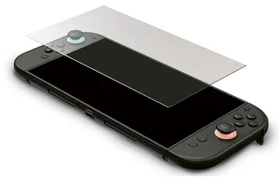 Productafbeelding van Nacon Glass schermbeschermfolie voor Nintendo Switch (2 schermen), kleur: groen. Geschikt voor: één maat