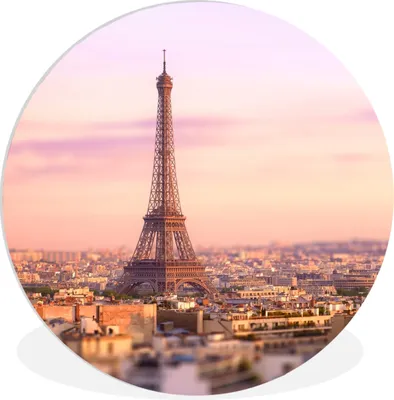 Produktbild von MuchoWow® Rundes Wandbild - Runde Bilder Paris in Pastellfarben Ø 30 cm Kreis Wanddekoration Kunststoff - Wandkreis - Wandschmuck - Schlafzimmer - Bilder - Der Kreis - Kunst für die Wohnung - Plastik - Kunstdruck - Wandbild