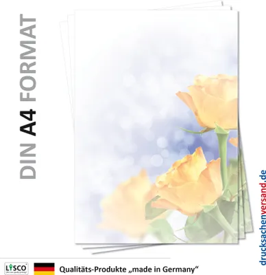 Produktbild von Motiv Briefpapier (Blumen-5091, DIN A4, 25 Blatt) Briefpapier gelbe Rosen im Sommer