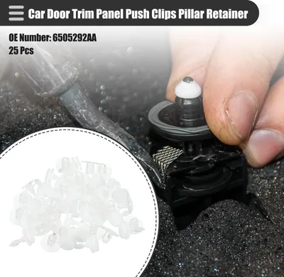 Image de Clips de fixation de panneau de garniture de porte de voiture, pour Dodge Caravan 2001-2007, en plastique, No.6505292AA, blanc, 25 pièces