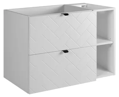 Produktbild von Badezimmerschrank, Weiß mit schwarzen Griffen, 80 x 57 x 46 cm