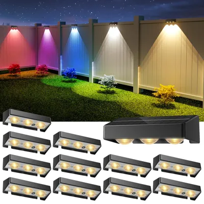 Solar-Fence-Lichter 12er-Pack RGB IP65 schwarz
