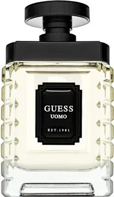 A product shot of a bottle of Guess Uomo Eau de Toilette.