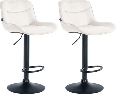 Produktbild von 2er Set Barhocker Vonore Samt schwarz creme