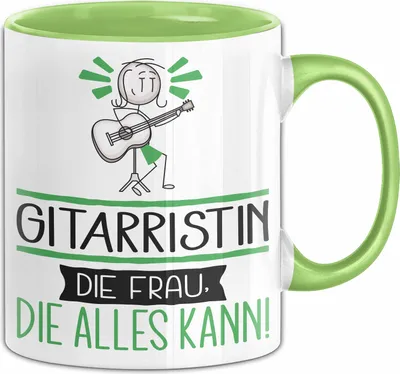 Produktbild von Gitarristin Geschenk Tasse Becher Die Frau Die Allen Kann Geschenkidee für eine Gitarristin Lustig (Grün)