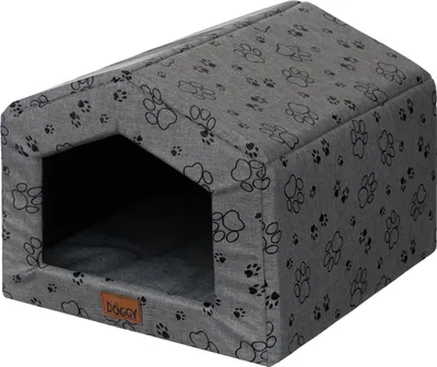 Image de Niche d'intérieur pour chiens avec coussin -55x59 cm- Niche souple en tissu Oxford, imperméable, légère & compacte | Doggy