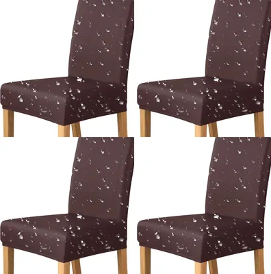 Produktbild von BESTCOVERS 100% Wasserdicht und öldicht Kunstleder Leder Polyurethan Stuhlbezug Stuhlhusse Stretch Universell 4 Stück