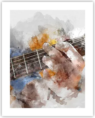 Produktbild von Poster - Poster ohne Rahmen - Gitarre Musik - 40x50 cm - Wand Bild - Wanddeko - Wandbilder - Kunstposter - Wandposter - Bilder - Kunstdruck - Wanddekoration - Wandbild - P2XPA40x50-3448