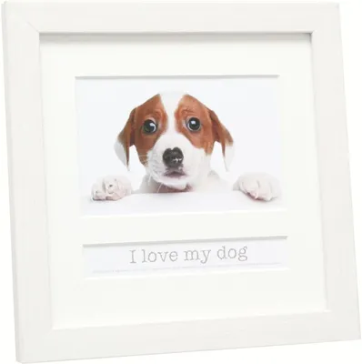 Produktbild von Deknudt Tierrahmen 10x15 cm weiß Hund Kunststoff mit Textfach