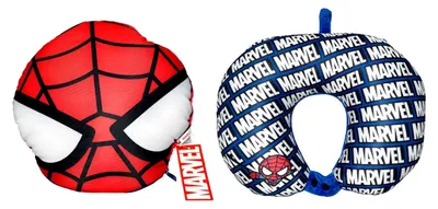 Produktbild von Marvel 2in1 Reisekissen Nackenkissen 30x25 cm Spider-Man Hulk Avengers SpiderMan