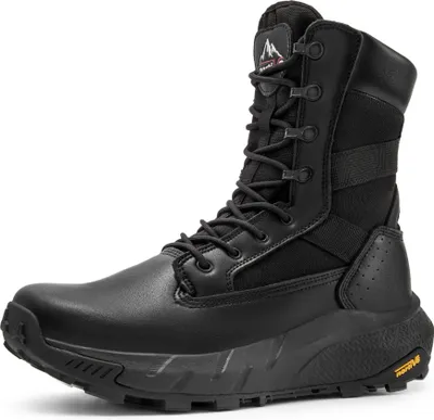 Produktbild von NORTIV 8 Herren Militärstiefel atmungsaktive Einsatzstiefel mit Reißverschluss Taktische Security Kampfstiefel Springerstiefel Armee Outdoor Trekking Schuhe,Farbe:SCHWARZ,Größe:44