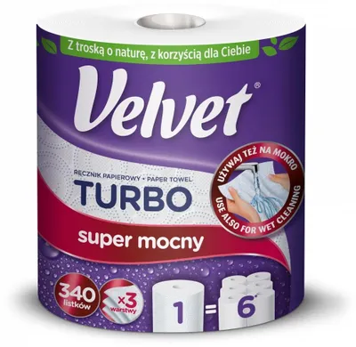 Zdjęcie produktu dla Velvet Ręczniki Papierowe Turbo Duo 2 sztuki