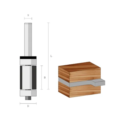 Produktbild von HM-Bündigfräser D19,05 B38 GL92 mm