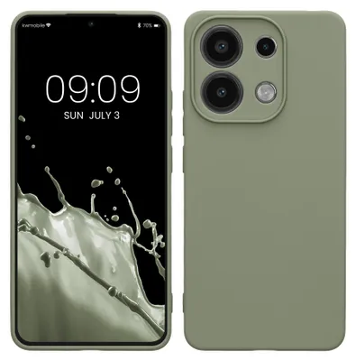 Produktbild von kwmobile Handyhülle für Xiaomi Redmi Note 13 4G Hülle - weiches Handy Silikon Case - Schutzhülle Cover - Graugrün