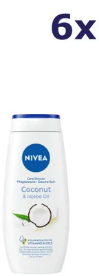 Produktbild von 6x Nivea Soft Care Douchegel Coconut & Jojoba Oil 250 ml
