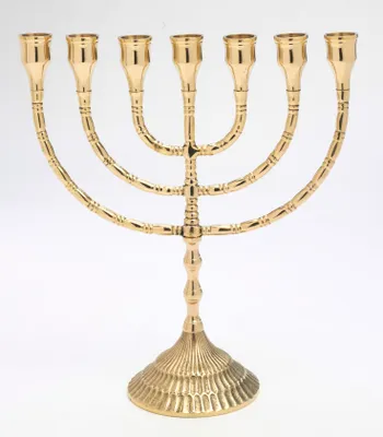 Produktbild von Menora Kerzenhalter Messing Gold H 30 cm, 7-flammiger Kerzenleuchter