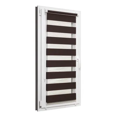 Obrázek produktu pro Roleta den a noc 85x150 cm, barva tmavě hnědá, montáž bez vrtání