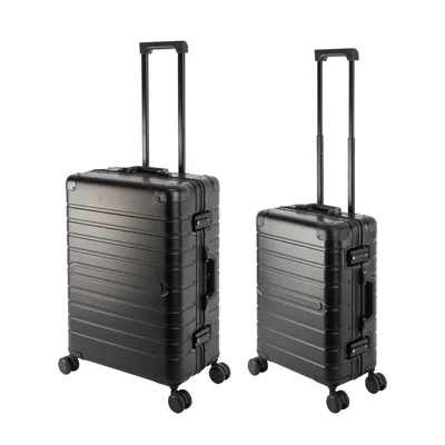 Produktbild von Travelhouse Oslo - 2er Reisekoffer Set S+M - Aluminium Hartschale Schwarz