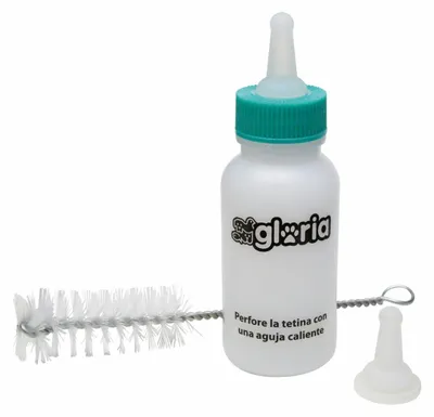 Imagen del producto de Biberón Gloria blanco de 50 ml. Ideal para animales pequeños, cachorros