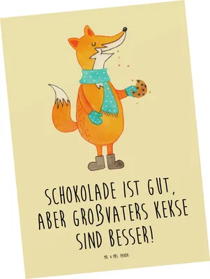 Produktbild von Mr. & Mrs. Panda Postkarte Großvaters Kekse - Gelb Pastell - Geschenk, Freude, Fotokarte, Kindheitserinnerungen, Grußkarte, handgemacht, Familienküche, Ansichtskarten