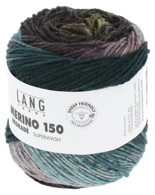 Produktbild von Lang Yarns - Merino 150 Dégradé 0005 mint bordeaux blau