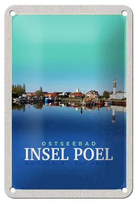Produktbild von Blechschild Reise 12x18cm Ostseebad Insel Poel See Boot Urlaub Schild