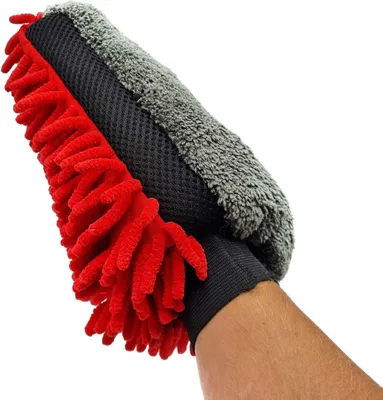 Image de Éponge de nettoyage pour voiture - Gant de lavage - Gant éponge de nettoyage - Rouge