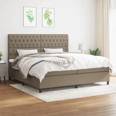 Produktbild von The Living Store Boxspringbett mit Matratze Taupe 200x200 cm Stoff