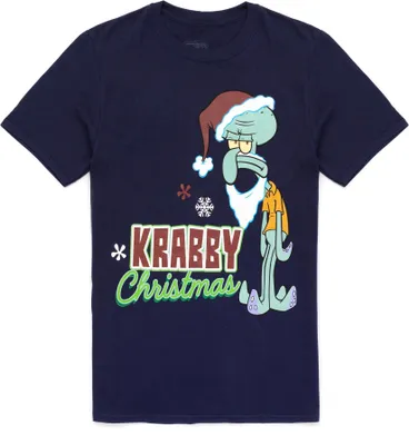 Obrázek produktu pro SpongeBob SquarePants - pánské tričko - vánoční design NS7364 (L) (Námořnická modrá)