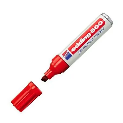 Produktbild von Edding 4-500 002, Rot, Meißel, Rot, Weiß, Aluminium, 2 mm, 7 mm