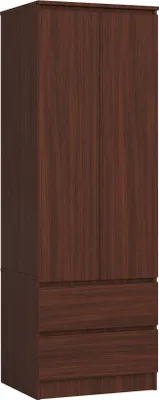 Produktbild von Kleiderschrank AKORD S60 Wenge 60 cm 2 Türen 2 Schubladen Regal B60 x H180 x T51 cm