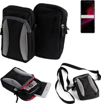 Produktbild von K-S-Trade Holster Schutz Hülle kompatibel mit Sony Xperia 1 III Handy Hülle Gürteltasche Umhängetasche mit Zusatzfach schwarz