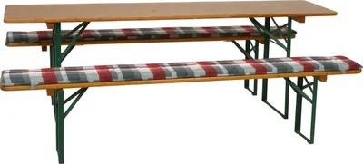 Produktbild von GO-DE Textil, Auflagen  Festzeltgarnitur, Einzelset, Farbe: rot, Maße ca.: 220 cm x 25 cm x 3 cm, Rückenhöhe: 172