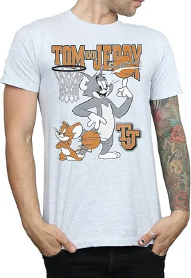 Produktbild von Tom and Jerry - "Spinning Basketball" T-Shirt für Herren BI1494 (XXL) (Grau)