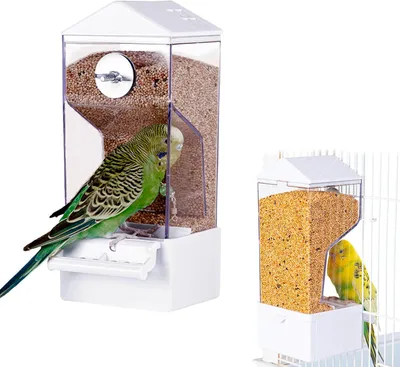 Produktbild von Automatischer, transparenter Vogelfutterspender, großes Fassungsvermögen, für Wellensittiche/Kanarienvögel, 1 Stück